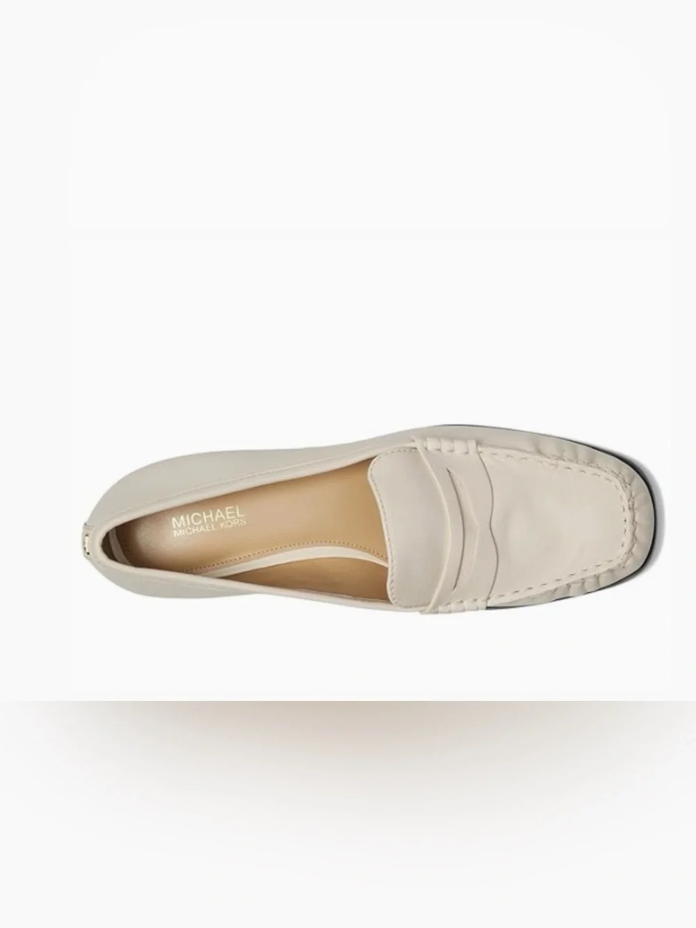 Michael Kors Cream and White Leather Slip-On Loafers